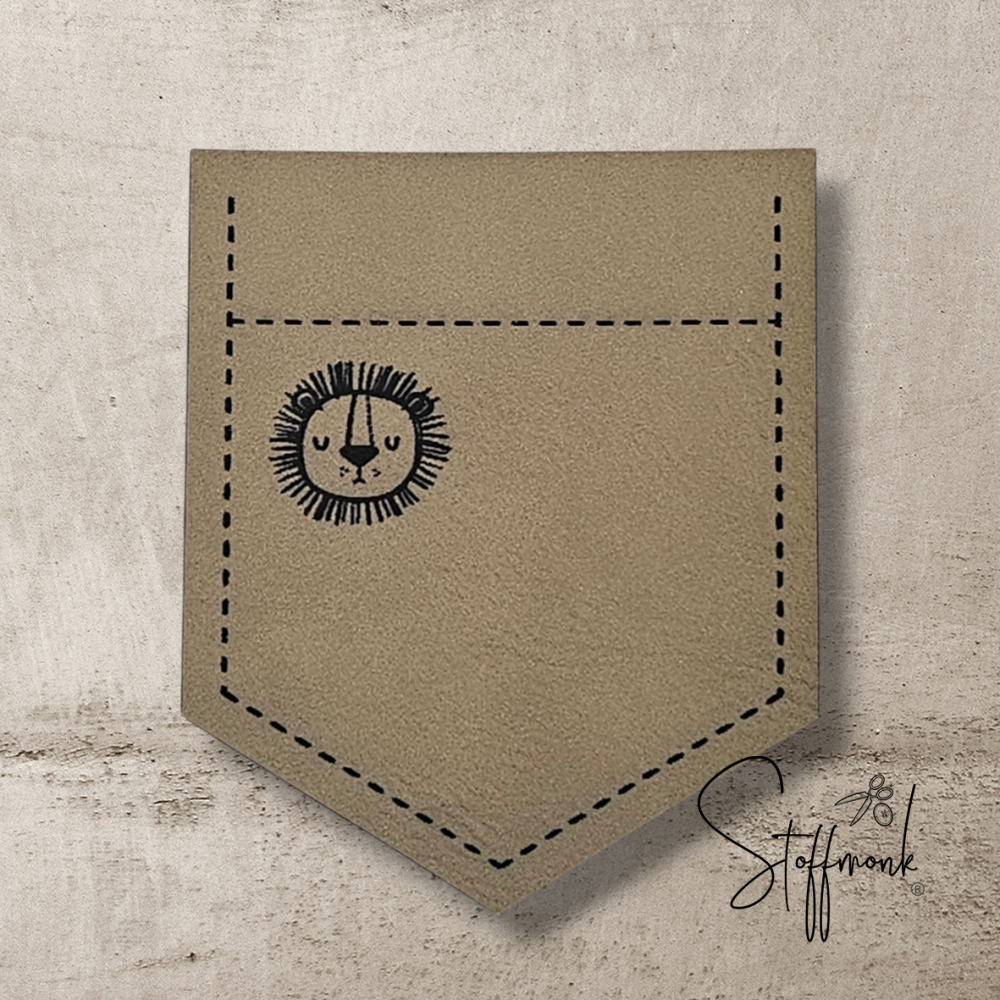 BIG Taschen-Label - "LÖWE" -  Höhe ca. 8 cm - Kunstleder ++ Farbauswahl ++